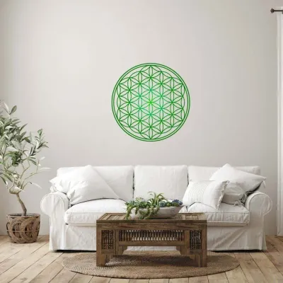 Decorative objects - Flower of Life wall sticker - green (7 colors to choose from) - MANDALASHOP