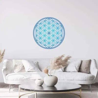 Decorative objects - Flower of Life wall sticker - blue (7 colors to choose from) - MANDALASHOP