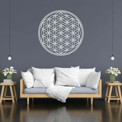 Decorative objects - White Flower of Life wall sticker - MANDALASHOP
