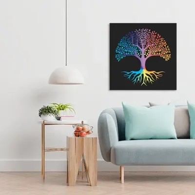 Decorative objects - Black Tree of Life canvas - MANDALASHOP