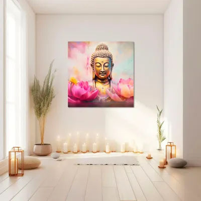 Decorative objects - Lotus Buddha Canvas - MANDALASHOP