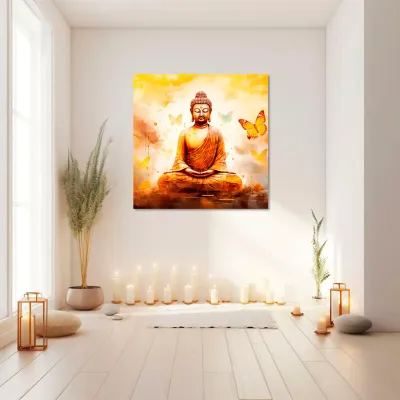 Decorative objects - Meditating Buddha Canvas - MANDALASHOP
