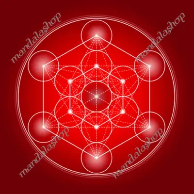 Decorative objects - Metatron's Cube canvas - red (7 colours at choice) - MANDALASHOP