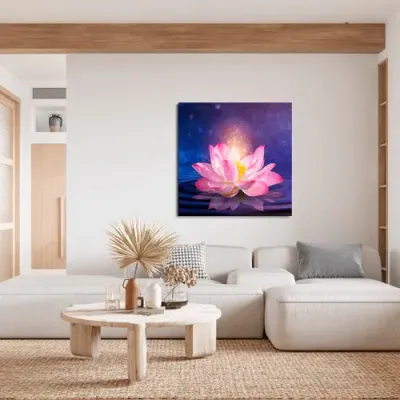Decorative objects - Floating Lotus Flower canvas - MANDALASHOP