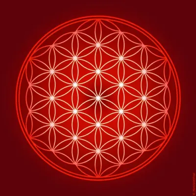 Objets de décoration - Toiles Fleur de Vie - rouge (7 couleurs au choix) - MANDALASHOP