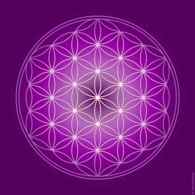 Objets de décoration - Toiles Fleur de Vie - violet (7 couleurs au choix) - MANDALASHOP