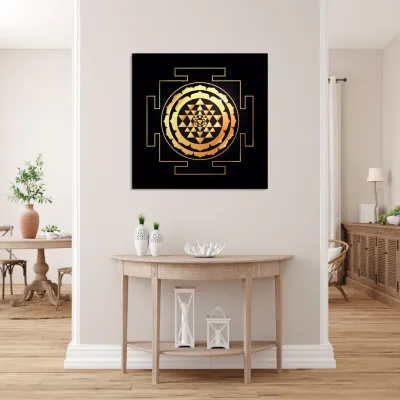 Objets de décoration - Toile Sri Yantra (fond noir) - MANDALASHOP
