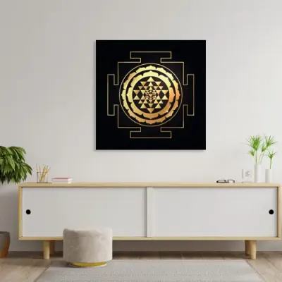 Objets de décoration - Toile Sri Yantra (fond noir) - MANDALASHOP