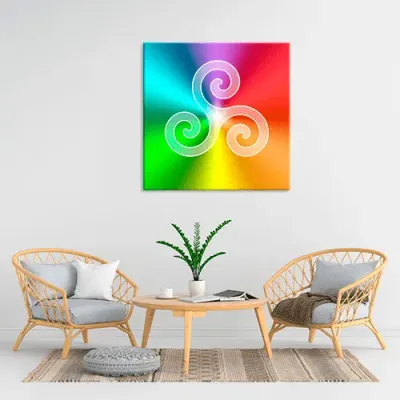 Objets de décoration - Toile Triskel multicolore - MANDALASHOP