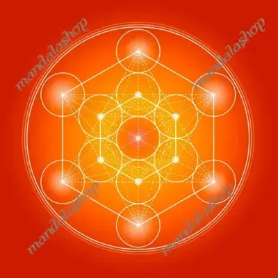 Decorative objects - Metatron's Cube canvas - orange (7 colours at choice) - MANDALASHOP