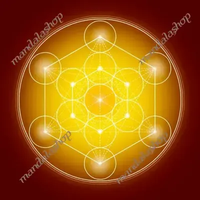 Objets de décoration - Toile Cube de Métatron - jaune (7 couleurs au choix) - MANDALASHOP