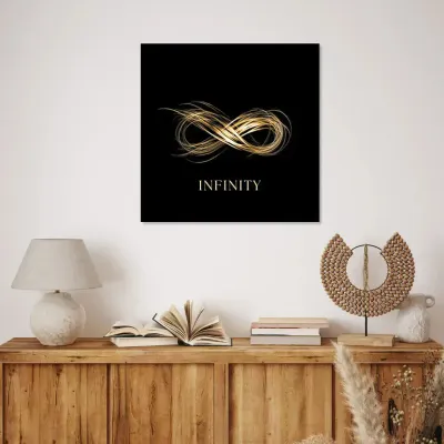 Decorative objects - Golden Infinity Canvas - MANDALASHOP