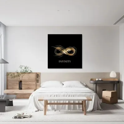 Decorative objects - Golden Infinity Canvas - MANDALASHOP