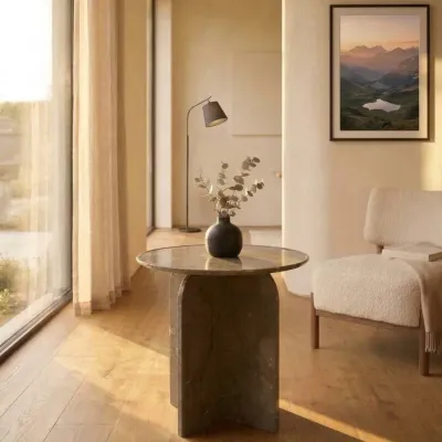 Tables basses - Table d'appoint en marbre marron - SAGIT