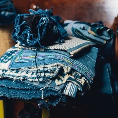 Fresques murales décoratives - Tissu Indigo. - IXCASALA