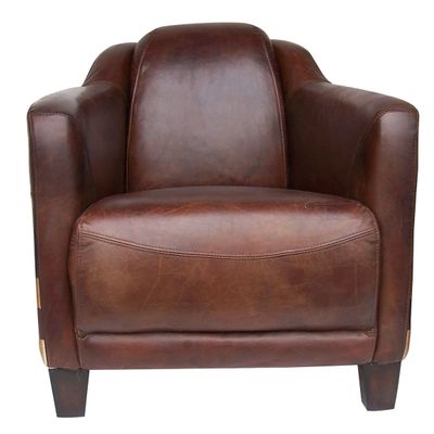Armchairs - L'Américain Armchair in Leather and US Flag - Unique Comfort and Style - JP2B DECORATION