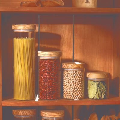 Food storage - Jar borosilicate with lid 900 ml available  olive wood or Walnut wood - BROWNE EUROPE BERARD