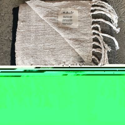 Throw blankets - Hand woven cotton throw / blanket dip dye black - ATELIER MCDANIEL