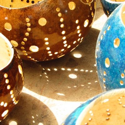 Bougeoirs et photophores  - Calebasse Photophore - MOOGOO CREATIVE AFRICA