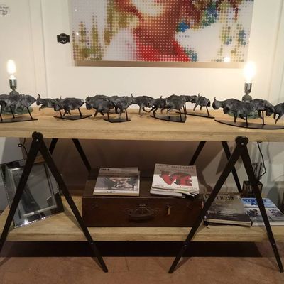 Sculptures, statuettes et miniatures - troupeau de gnou - CHARTIER SEBASTIEN