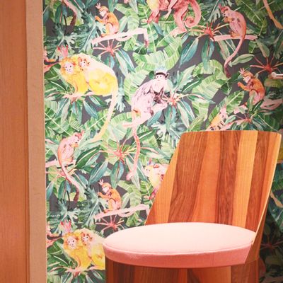 Children's bedrooms - Tribu Wallpaper - Yellow Monkeys - KARIOKAS