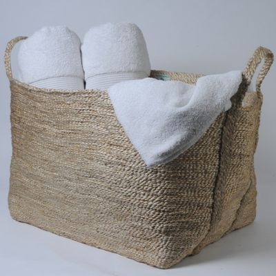 Rangements pour salle de bain - Grand panier rectangulaire en jute - MAISON BENGAL