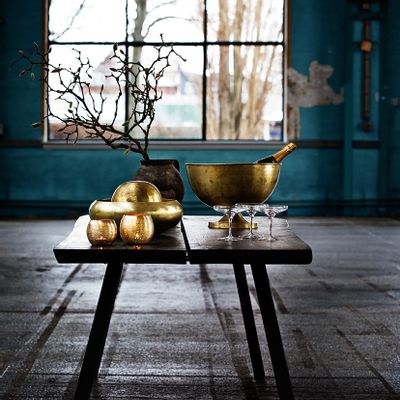 Objets de décoration - Danish design Oak table with handmade brass collection - SIROCCOLIVING APS