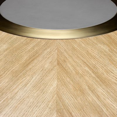 Dining Tables - Lune Table in Gold Limed Oak and Brass - DUISTT