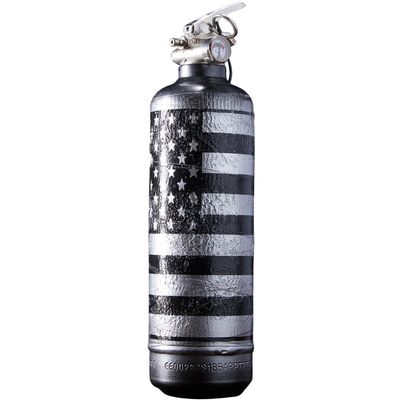 Decorative objects - Designer fire extinguisher USA flag black - FIRE DESIGN