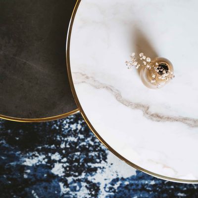 Tables Salle à Manger - Table de bistrot en céramique marbrée - Ligne Haussmann •  ARDAMEZ - ARDAMEZ