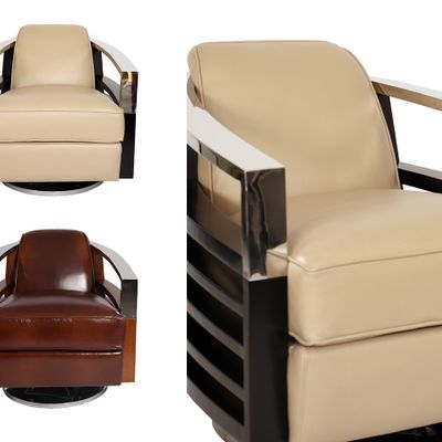 Armchairs - Swivel armchair MADISON - DE BEJARRY INTERNATIONAL