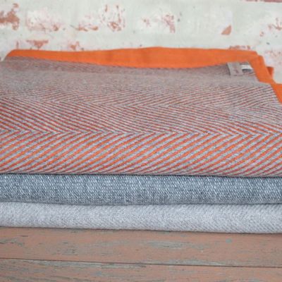 Throw blankets - large herringbone plaid - PATRIZIA D.