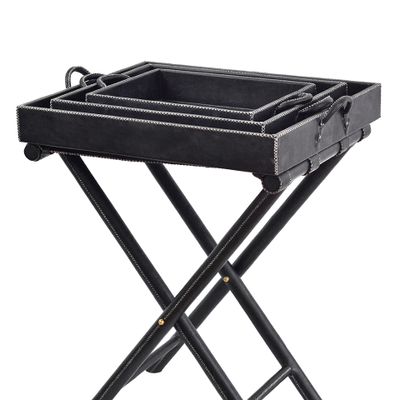 Walk-in closets - Luggage Rack in Leather - SOL & LUNA