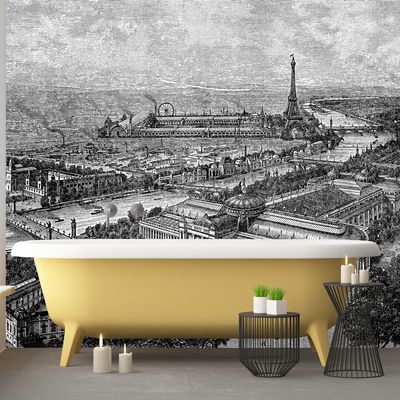 Papiers peints - Papier Peint Panoramique Gravure - Paris 1900 - CIMENT FACTORY