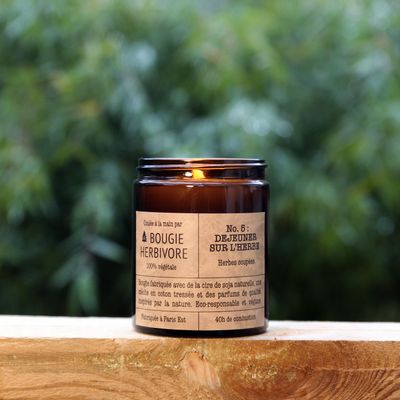 Objets de décoration - Bougie No. 5 : 140g - DEJEUNER SUR L'HERBE - Herbes coupées - Médium - LA BOUGIE HERBIVORE