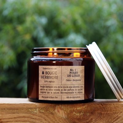 Decorative objects - No. 1 : FORET DU LIBAN - Cedar + Bergamot - Double Wick - LA BOUGIE HERBIVORE