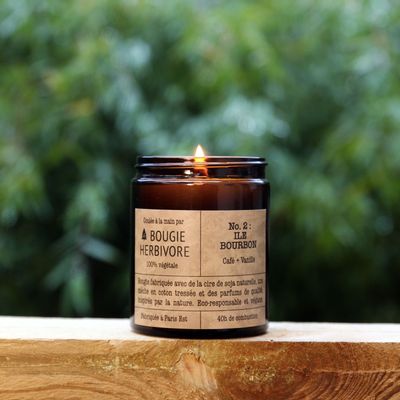 Objets de décoration - Bougie No. 2 : ILE BOURBON - Café + Vanille - Médium 140g - LA BOUGIE HERBIVORE