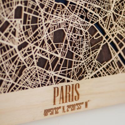 Other wall decoration - Wood City Map, Handmade - ENJOY THE WOOD