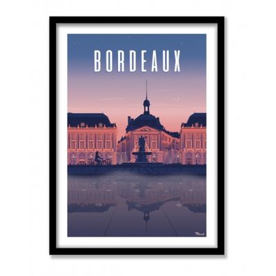 Affiches - Affiche BORDEAUX "Place de la Bourse By Night" - MARCEL TRAVELPOSTERS
