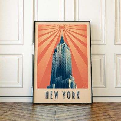 Poster - Poster NEW YORK "Empire State Building" - MARCEL TRAVELPOSTERS