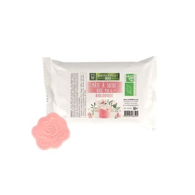 Delicatessen - Pâte à sucre rose Bio 250 g Patisdécor  - CERF-DELLIER