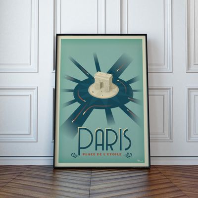 Poster - Poster PARIS "Place de l'Etoile" - MARCEL TRAVELPOSTERS