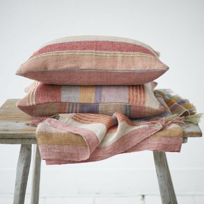 Coussins - Coussin à rayures rouges - ML FABRICS
