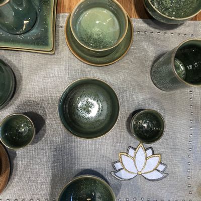 Bowls - Jade Green Bowls & Mugs - ZAOZAM