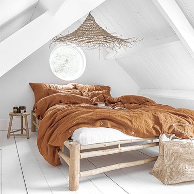 Bed linens - Linen duvet cover in Cinnamon - MAGICLINEN