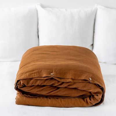 Bed linens - Linen duvet cover in Cinnamon - MAGICLINEN