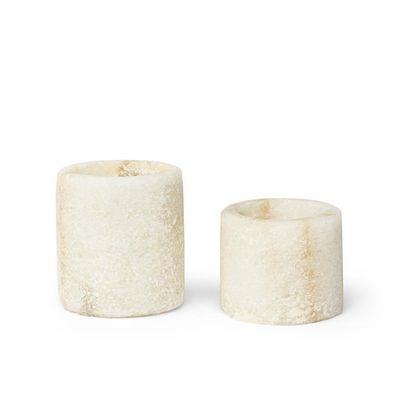 Decorative objects - Alabaster cylinder - Candlestick - SIROCCOLIVING APS