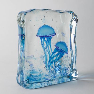 Verre d'art - Jellyfish Murano glass Aquarium - WAVE MURANO GLASS