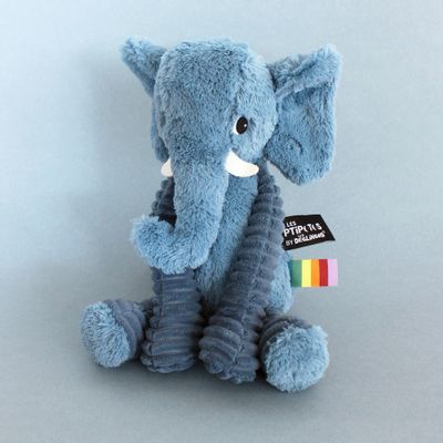 Soft toy - Plush Ptipotos the Blue Elephant - DEGLINGOS