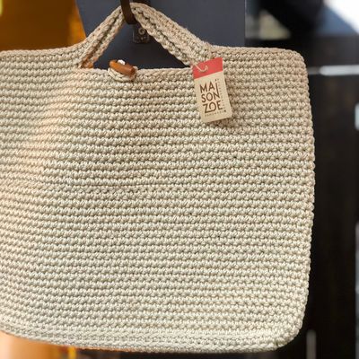 Bags and totes - Monac Handbag Crocheted Beige - MAISON ZOE
